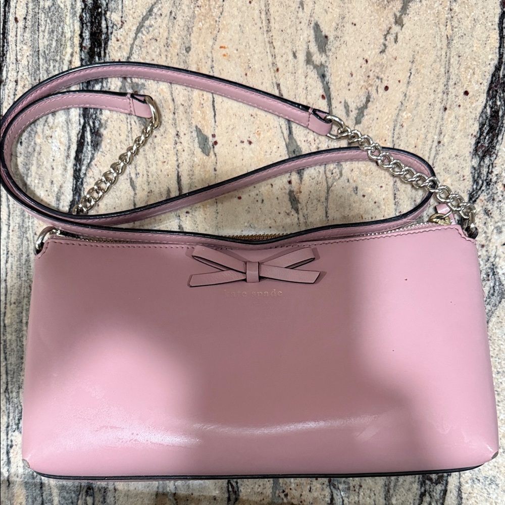 Kate Spade Blush Crossbody Bag with Bow Accent